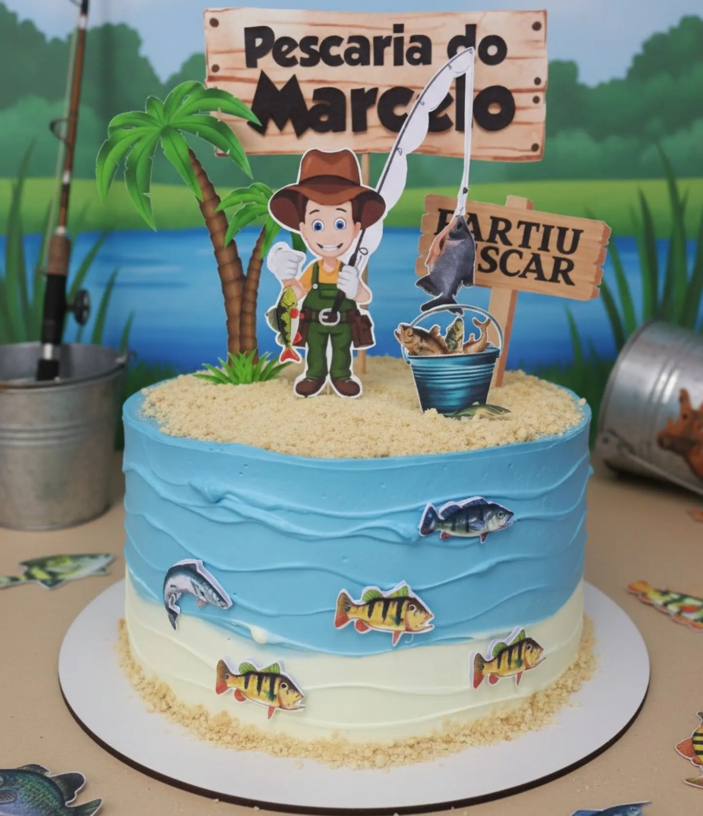 Arquivo de Corte Topo de Bolo Pesca Pescaria Pescador 20 1