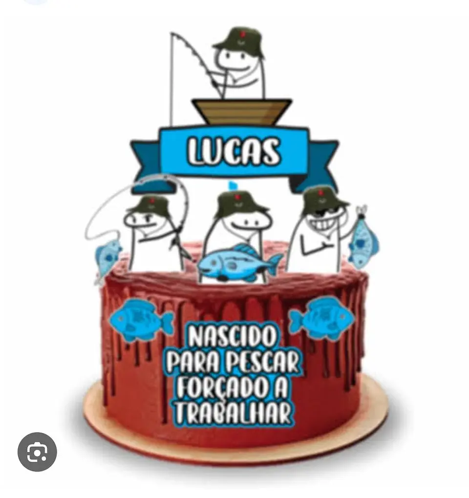 Arquivo de Corte Topo de Bolo Pesca Pescaria Pescador 15 1