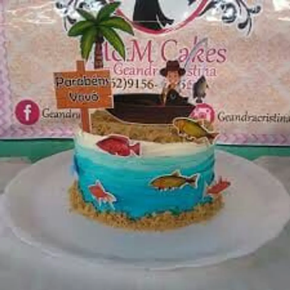 Arquivo de Corte Topo de Bolo Pesca Pescaria Pescador 10 1