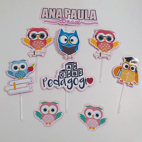Arquivo de Corte Topo de Bolo Profissões Pedagogia 3
