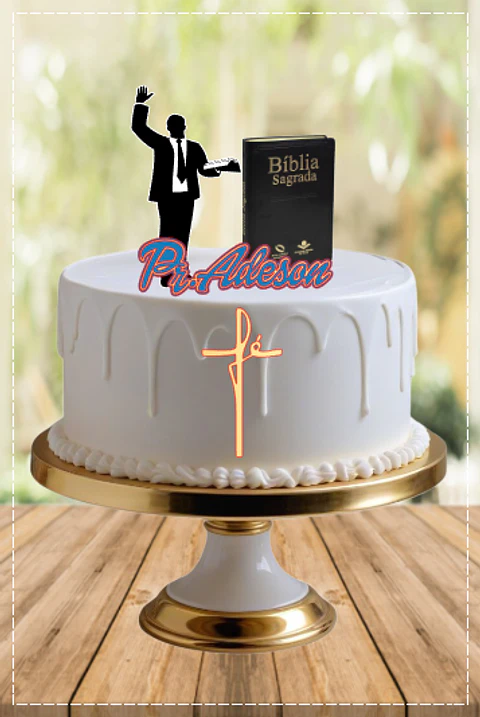 Arquivo de Corte Topo de Bolo Pastor Bispo 3
