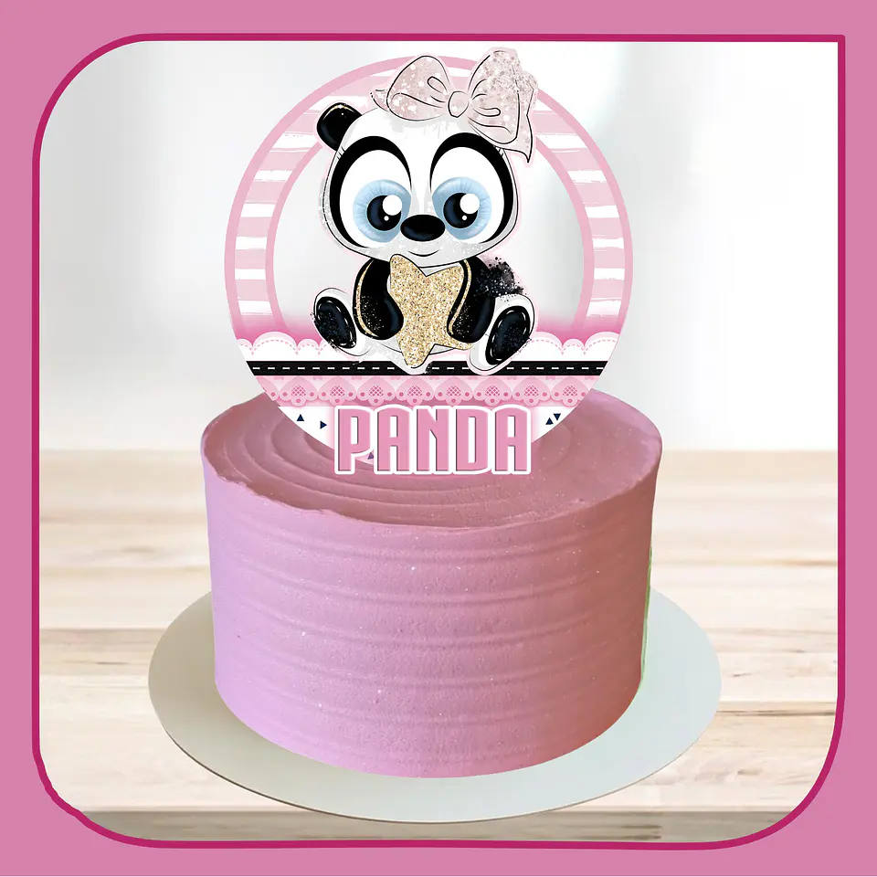 Arquivo de Corte Topo de Bolo Panda Rosa Menina 17 1
