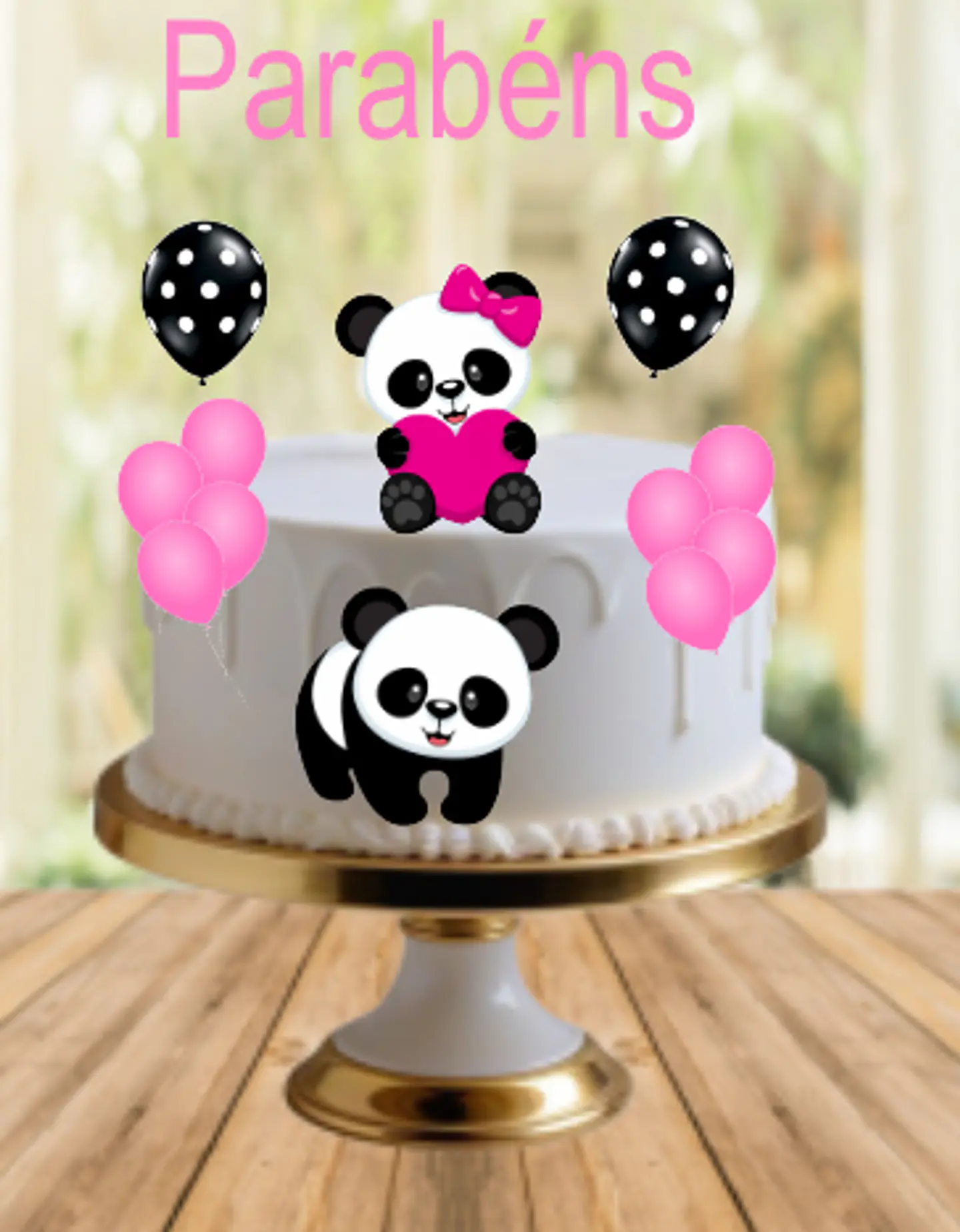 Arquivo de Corte Topo de Bolo Panda Rosa Menina 15 1