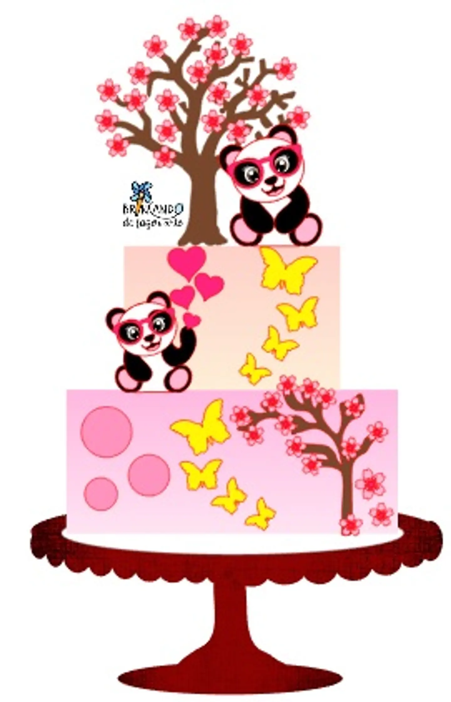 Arquivo de Corte Topo de Bolo Panda Rosa Menina 12 1