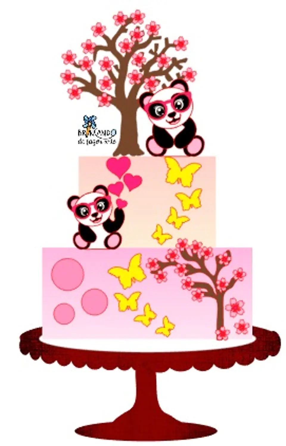 Arquivo de Corte Topo de Bolo Panda Rosa Menina 12 1