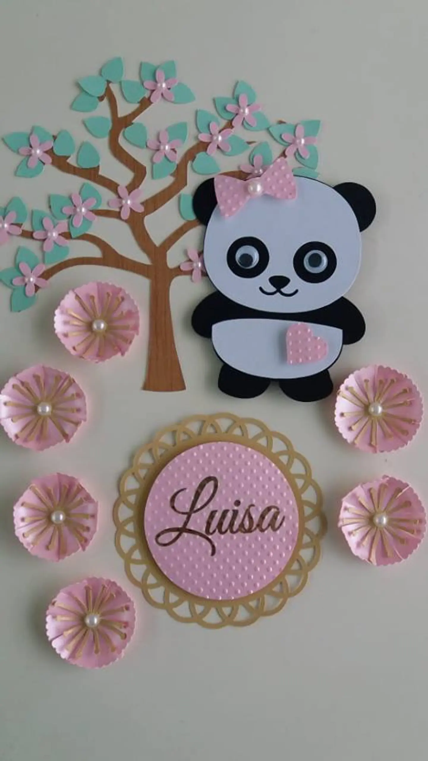 Arquivo de Corte Topo de Bolo Panda Rosa Menina 7 1