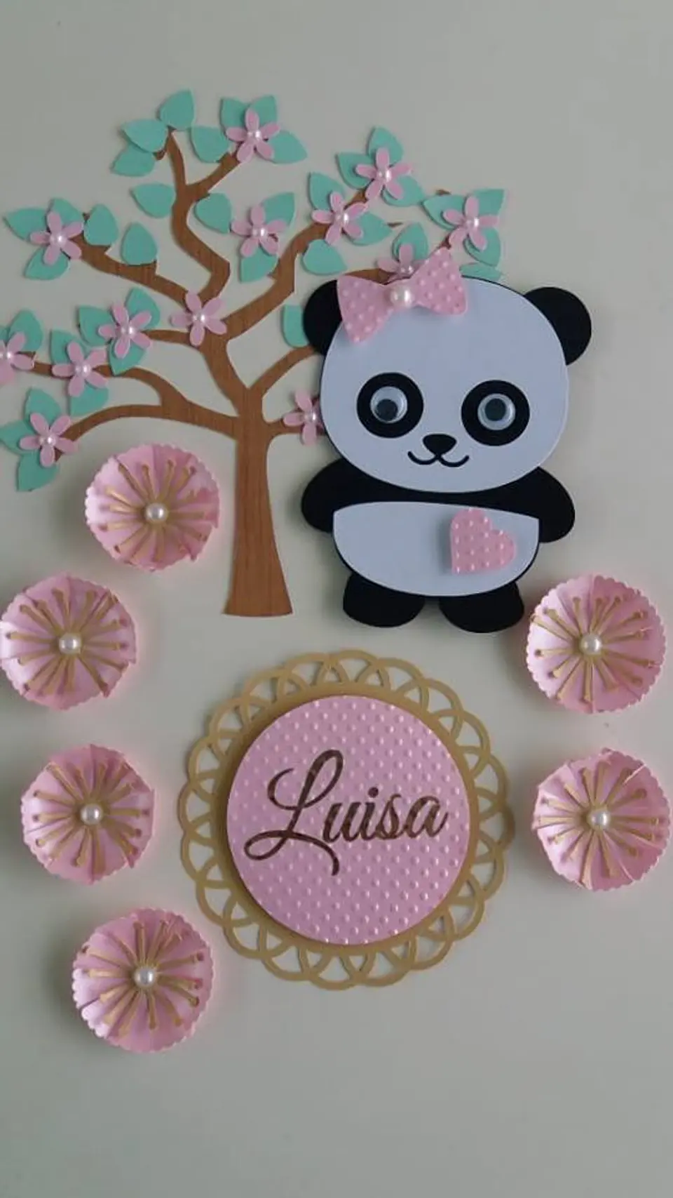 Arquivo de Corte Topo de Bolo Panda Rosa Menina 7 1