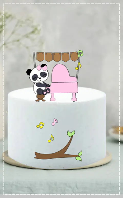 Arquivo de Corte Topo de Bolo Panda Rosa Menina 6