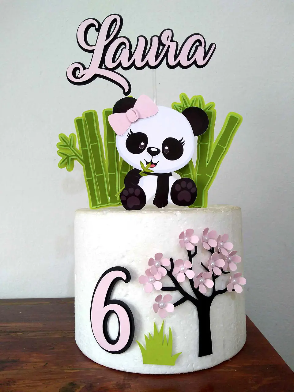 Arquivo de Corte Topo de Bolo Panda Rosa Menina 1 1