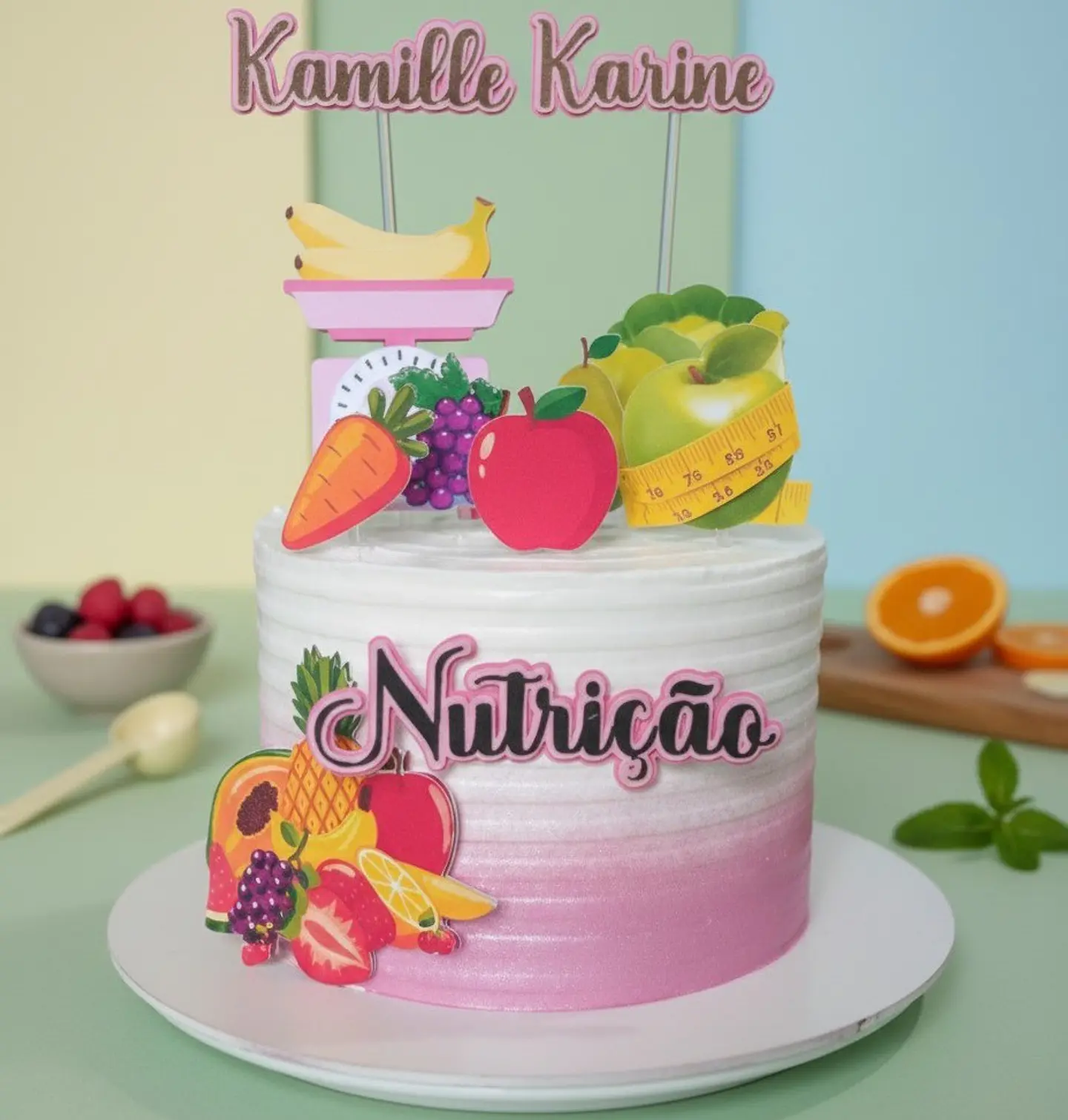 Arquivo de Corte Topo de Bolo Profissões Nutricionista 6 1