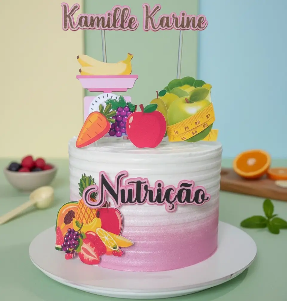 Arquivo de Corte Topo de Bolo Profissões Nutricionista 6 1