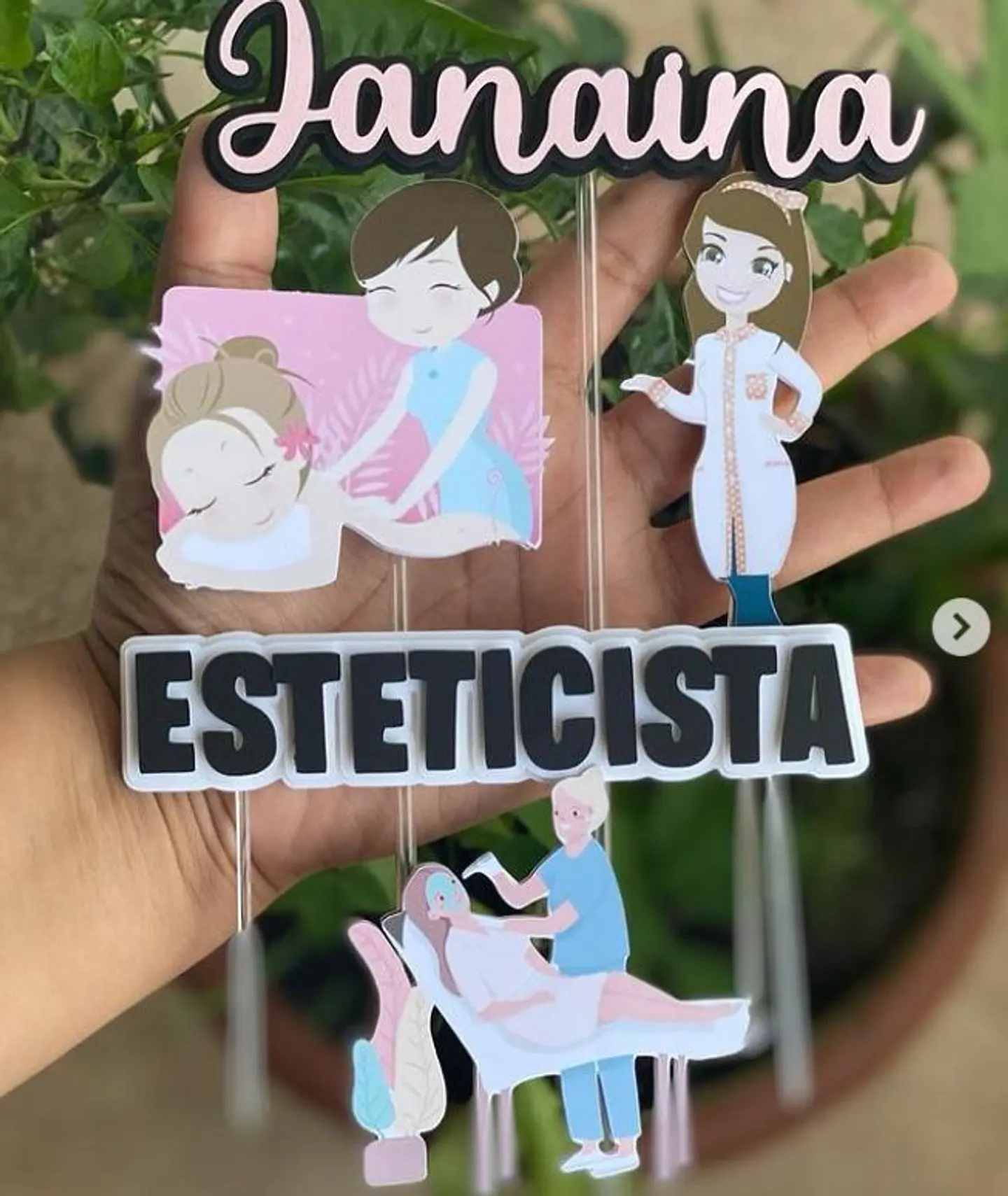 Arquivo de Corte Topo de Bolo Profissões Estética - Esteticista 1 1