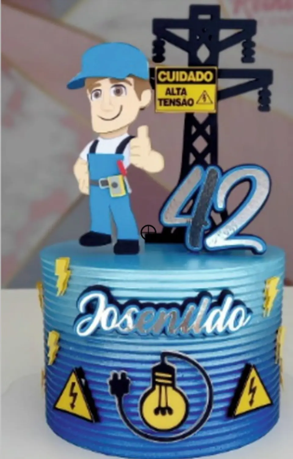 Arquivo de Corte Topo de Bolo Profissões Eletricista 5 1
