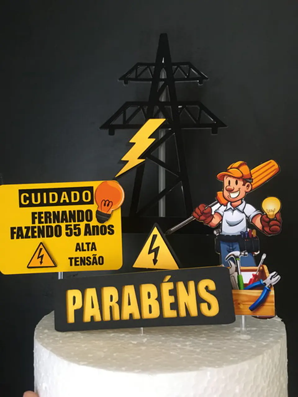 Arquivo de Corte Topo de Bolo Profissões Eletricista 4 1