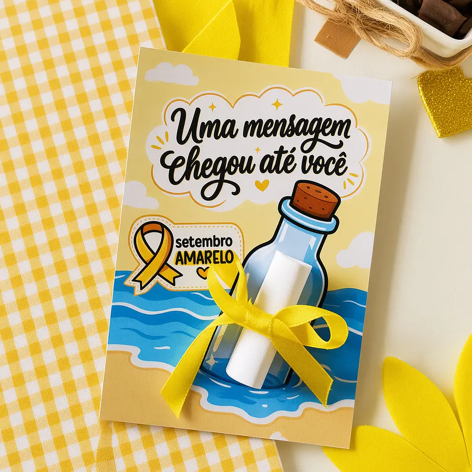 Arquivo de Corte Cartão Mensagem Garrafa Setembro Amarelo 1 1