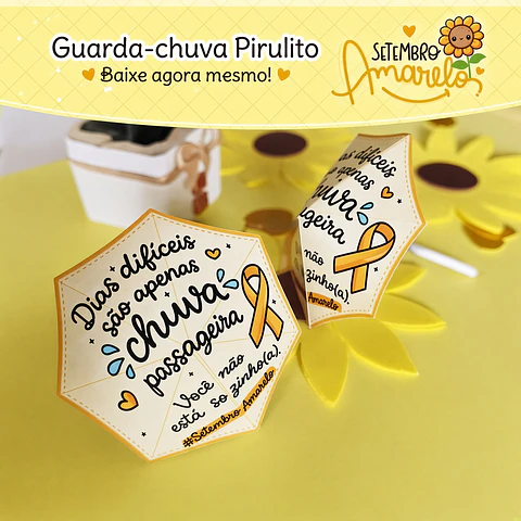 Arquivo de Corte Guarda-Chuva Pirulito Setembro Amarelo 5