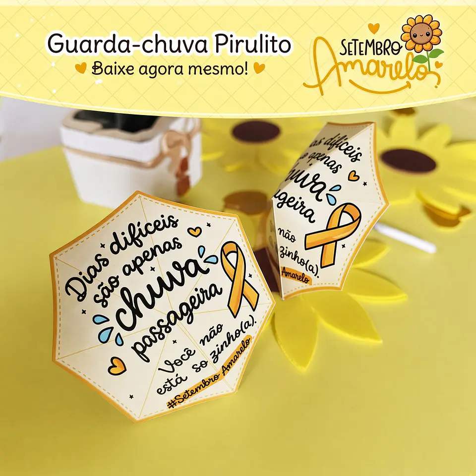 Arquivo de Corte Guarda-Chuva Pirulito Setembro Amarelo 5 1