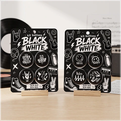 Arquivo de Corte Bottons Black and White 36