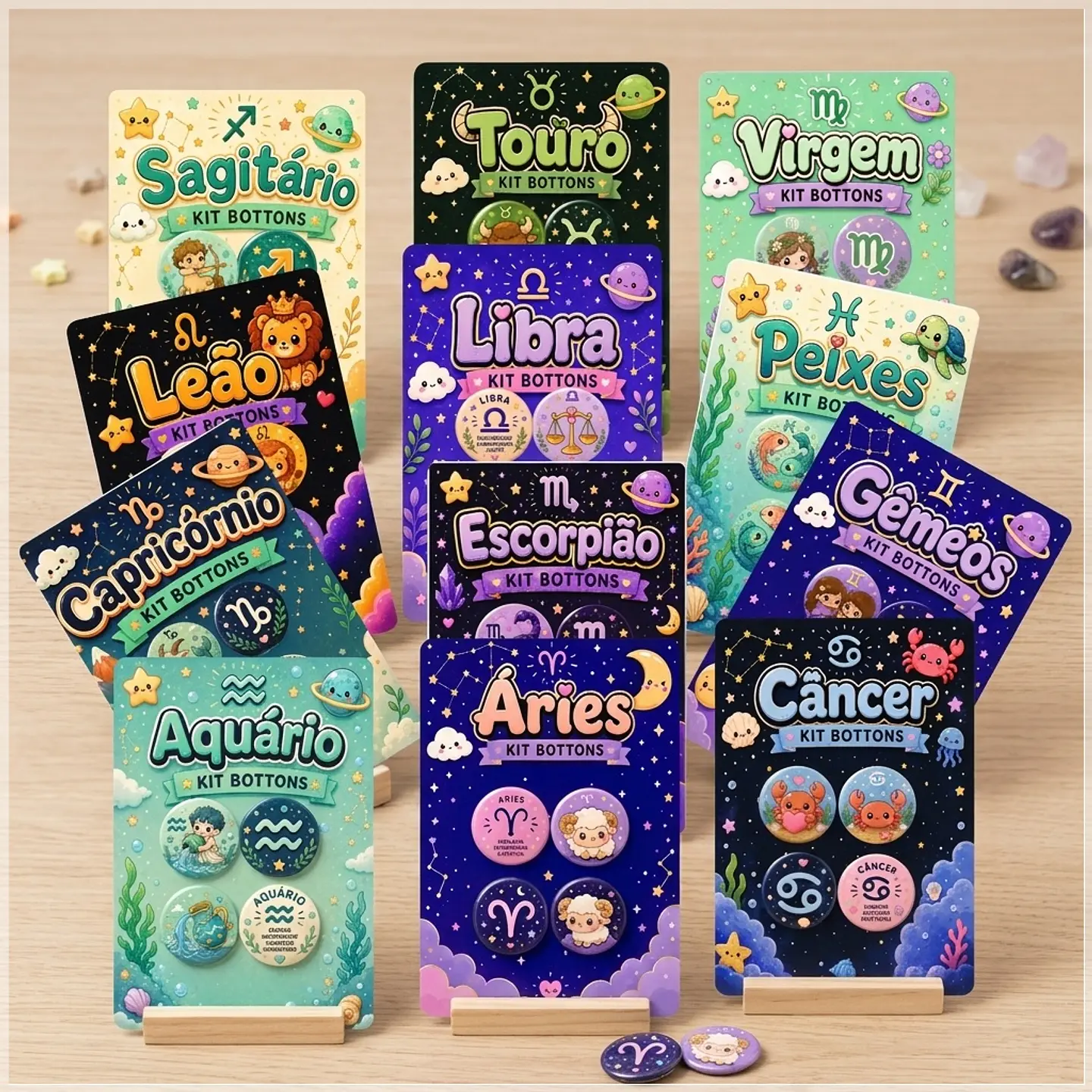 Arquivo de Corte Combo Bottons Signos 1 1