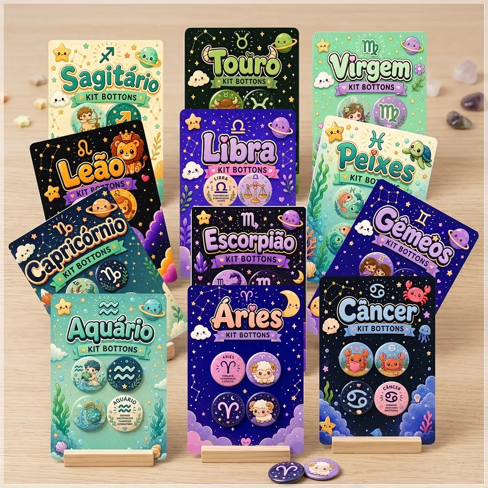Arquivo de Corte Combo Bottons Signos 1 1