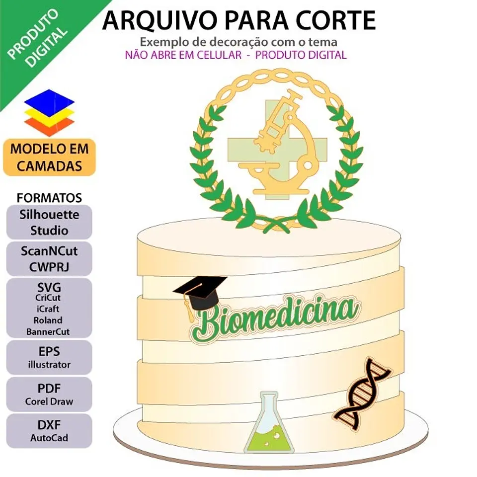 Arquivo de Corte Topo de Bolo Profissões Biomedicina 1 1