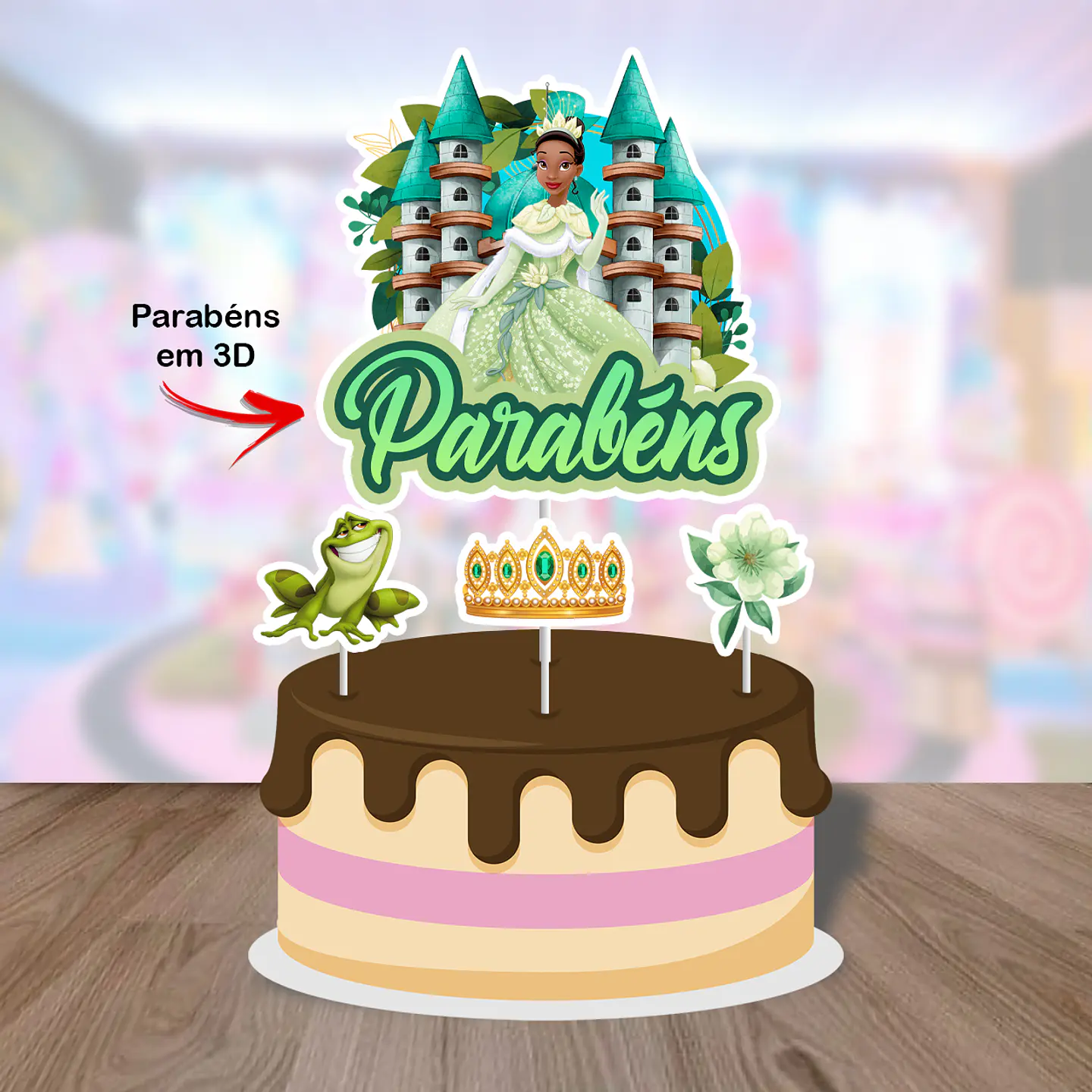 Arquivo de Corte Topo de Bolo Princesa Tiana A Princesa e o Sapo 11 1