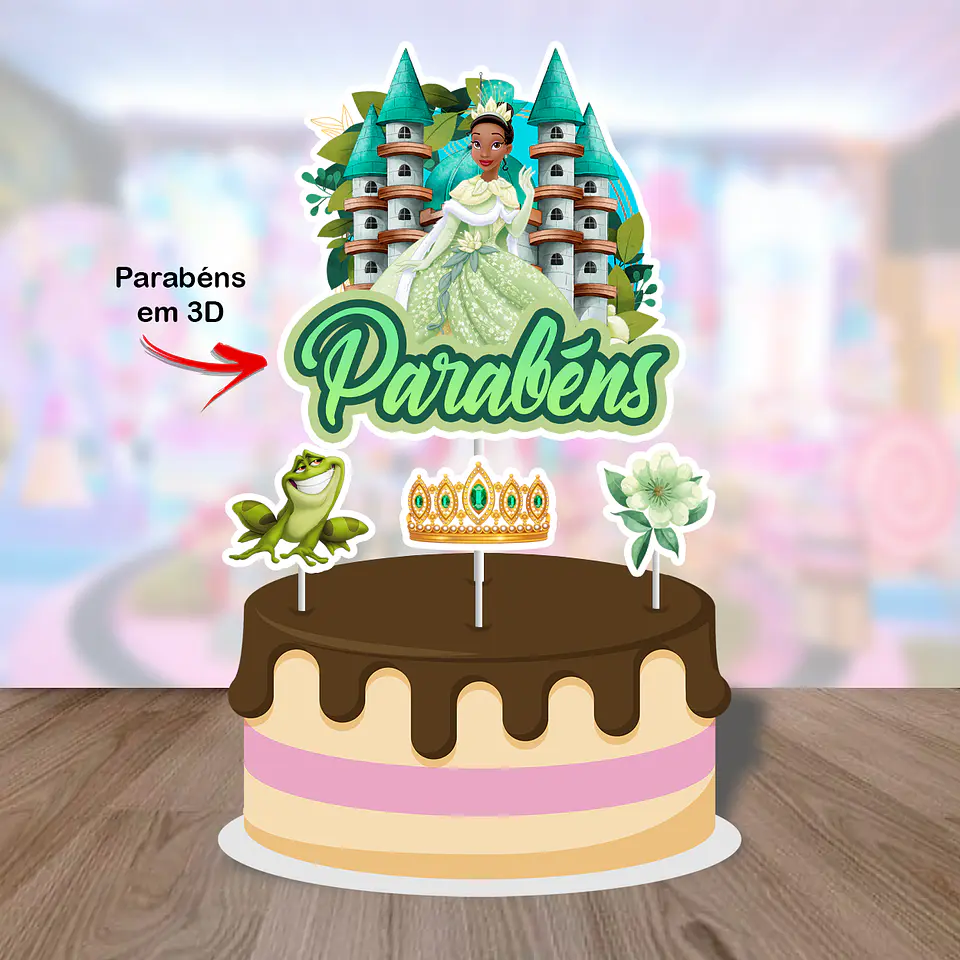 Arquivo de Corte Topo de Bolo Princesa Tiana A Princesa e o Sapo 11 1