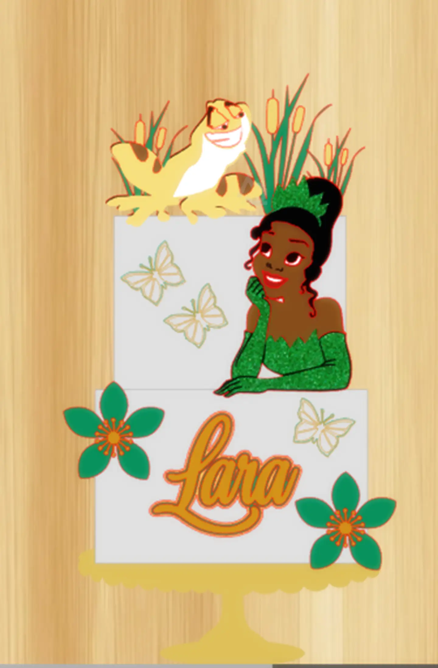 Arquivo de Corte Topo de Bolo Princesa Tiana A Princesa e o Sapo 9 1