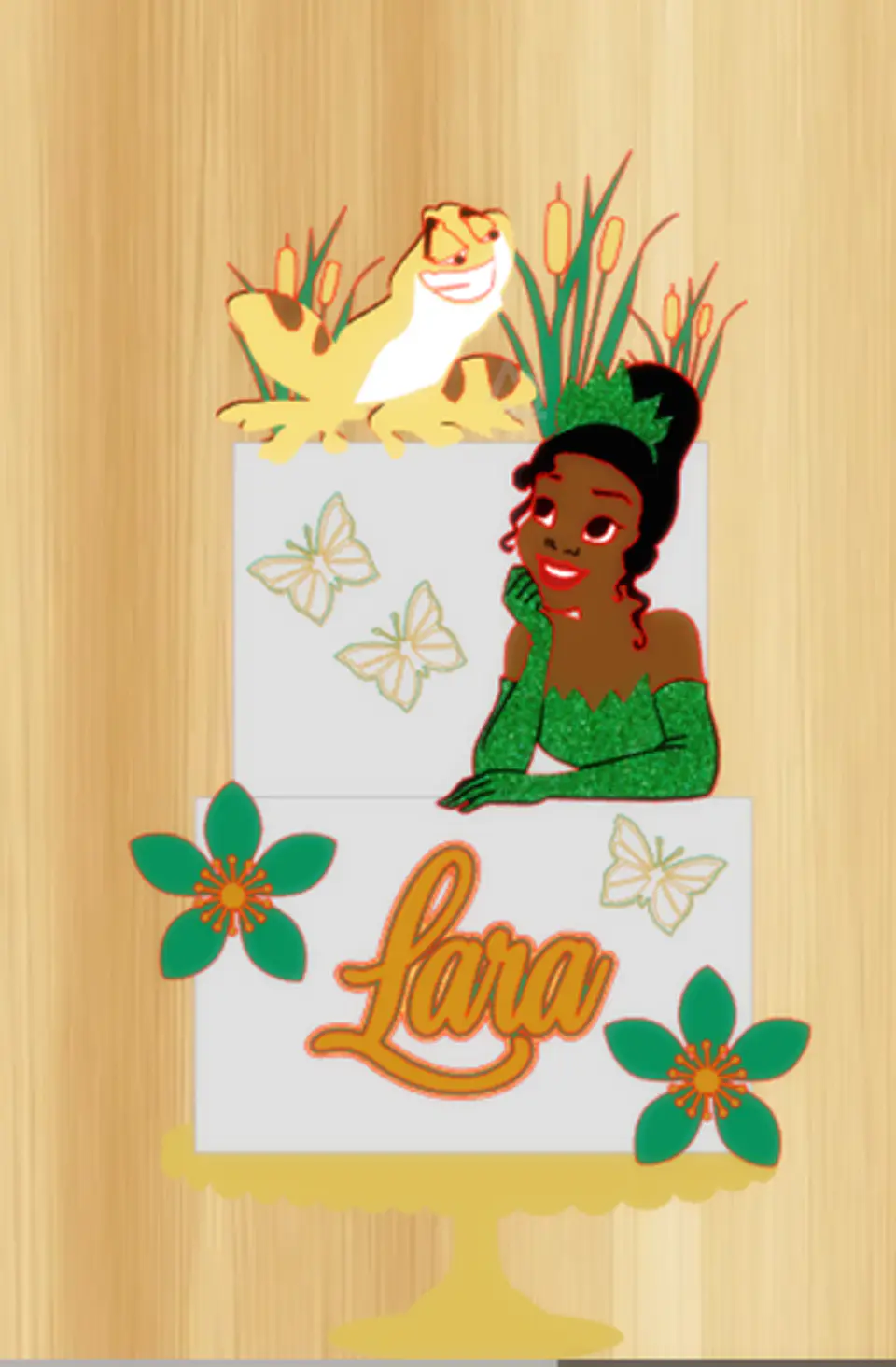 Arquivo de Corte Topo de Bolo Princesa Tiana A Princesa e o Sapo 9 1