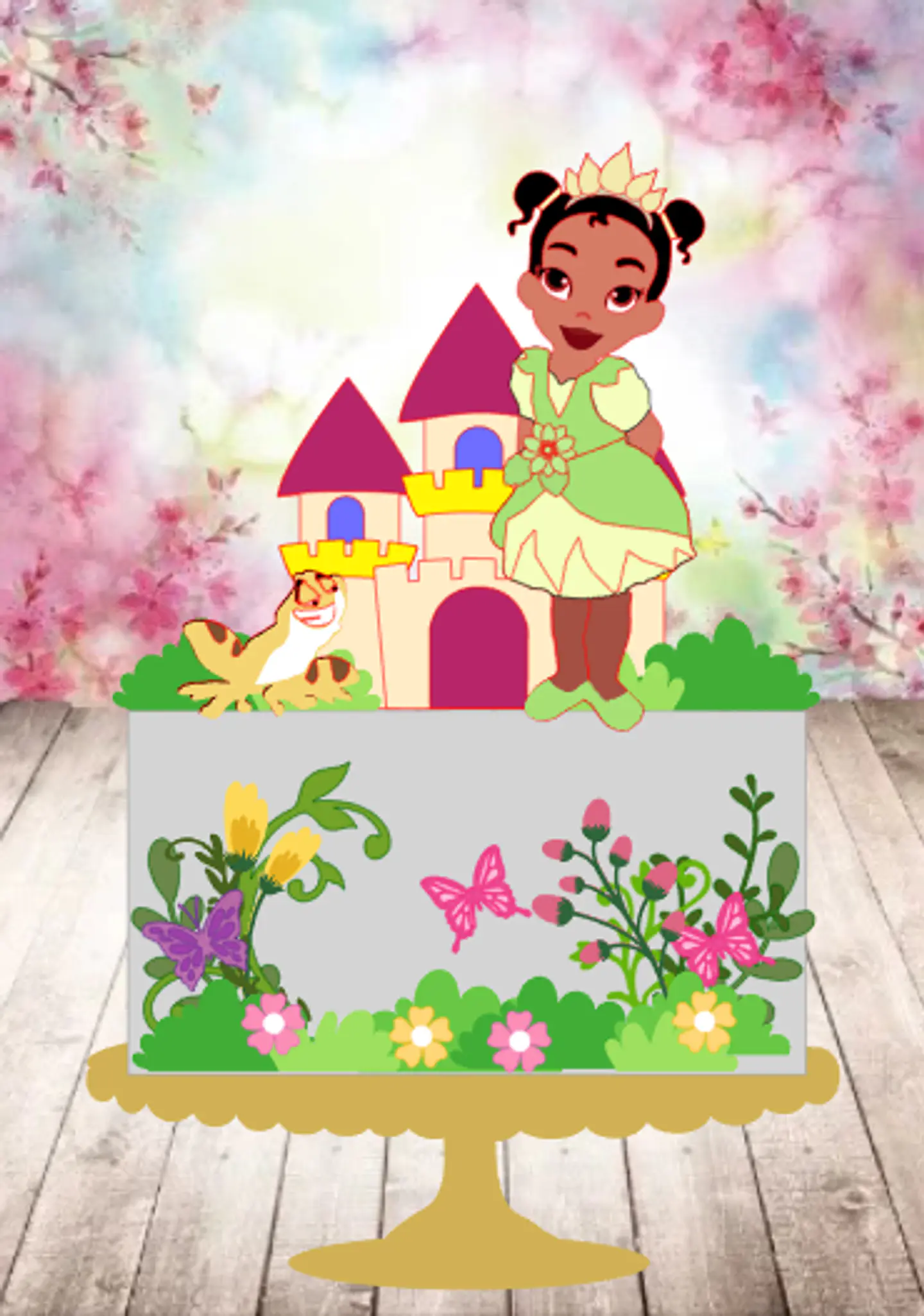 Arquivo de Corte Topo de Bolo Princesa Tiana A Princesa e o Sapo 8 1