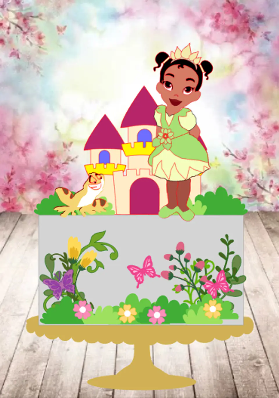 Arquivo de Corte Topo de Bolo Princesa Tiana A Princesa e o Sapo 8 1