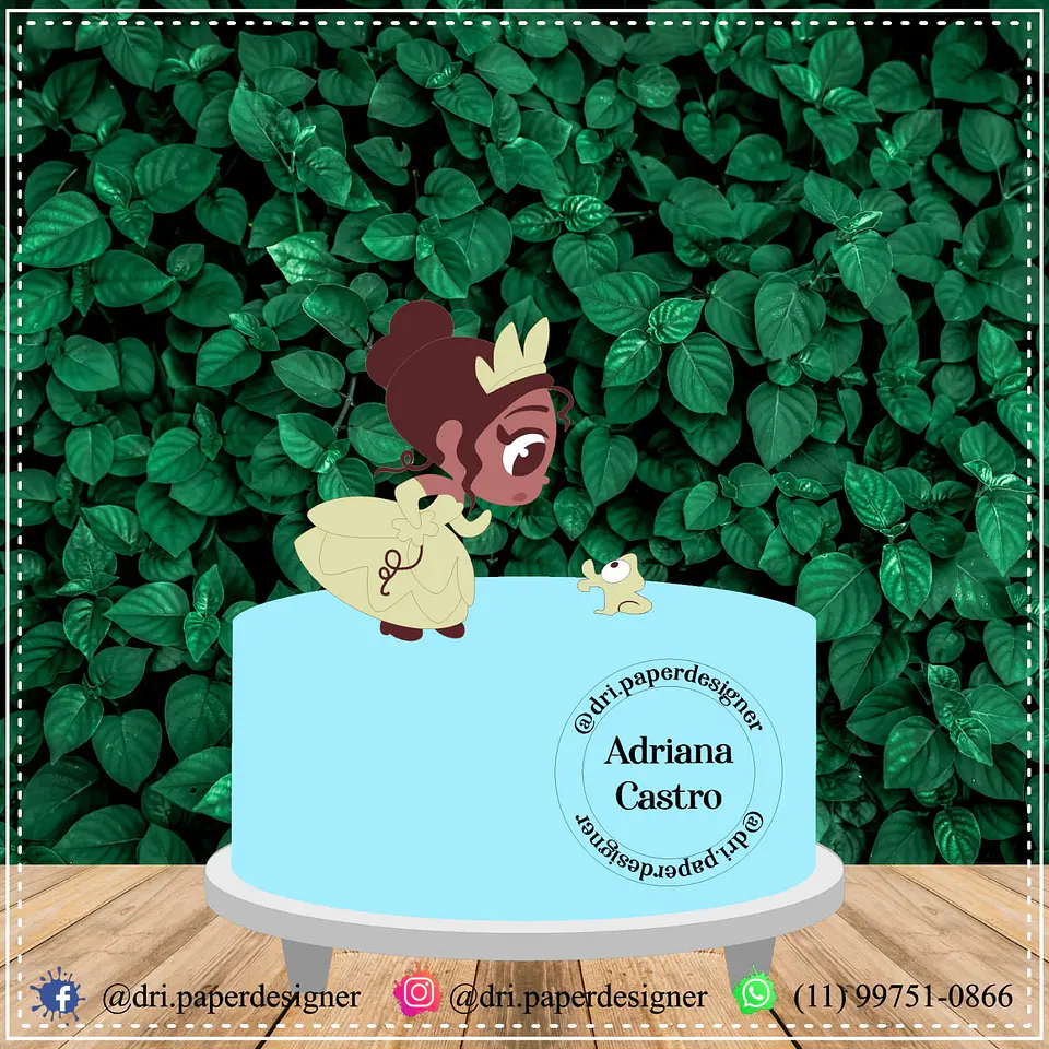 Arquivo de Corte Topo de Bolo Princesa Tiana A Princesa e o Sapo 6 1