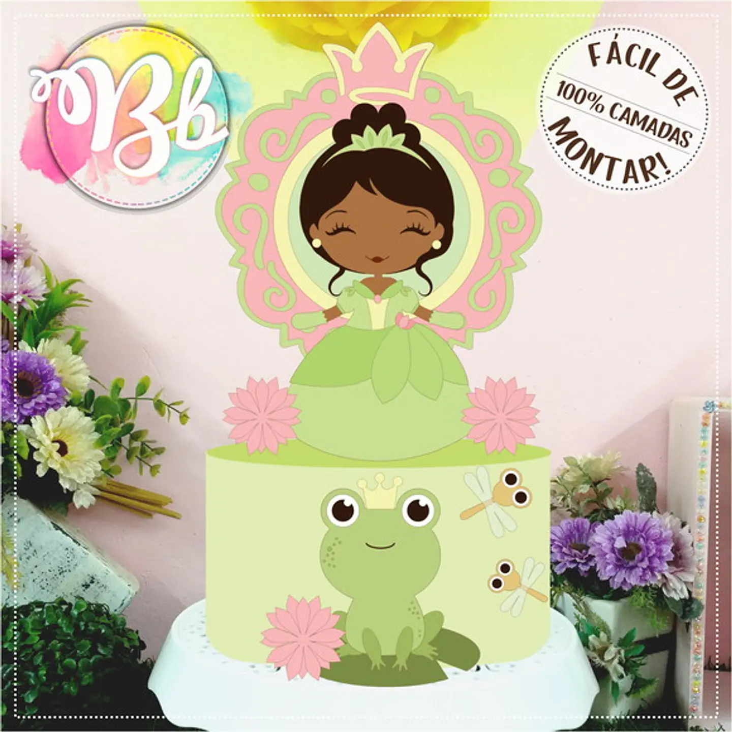 Arquivo de Corte Topo de Bolo Princesa Tiana A Princesa e o Sapo 3 1