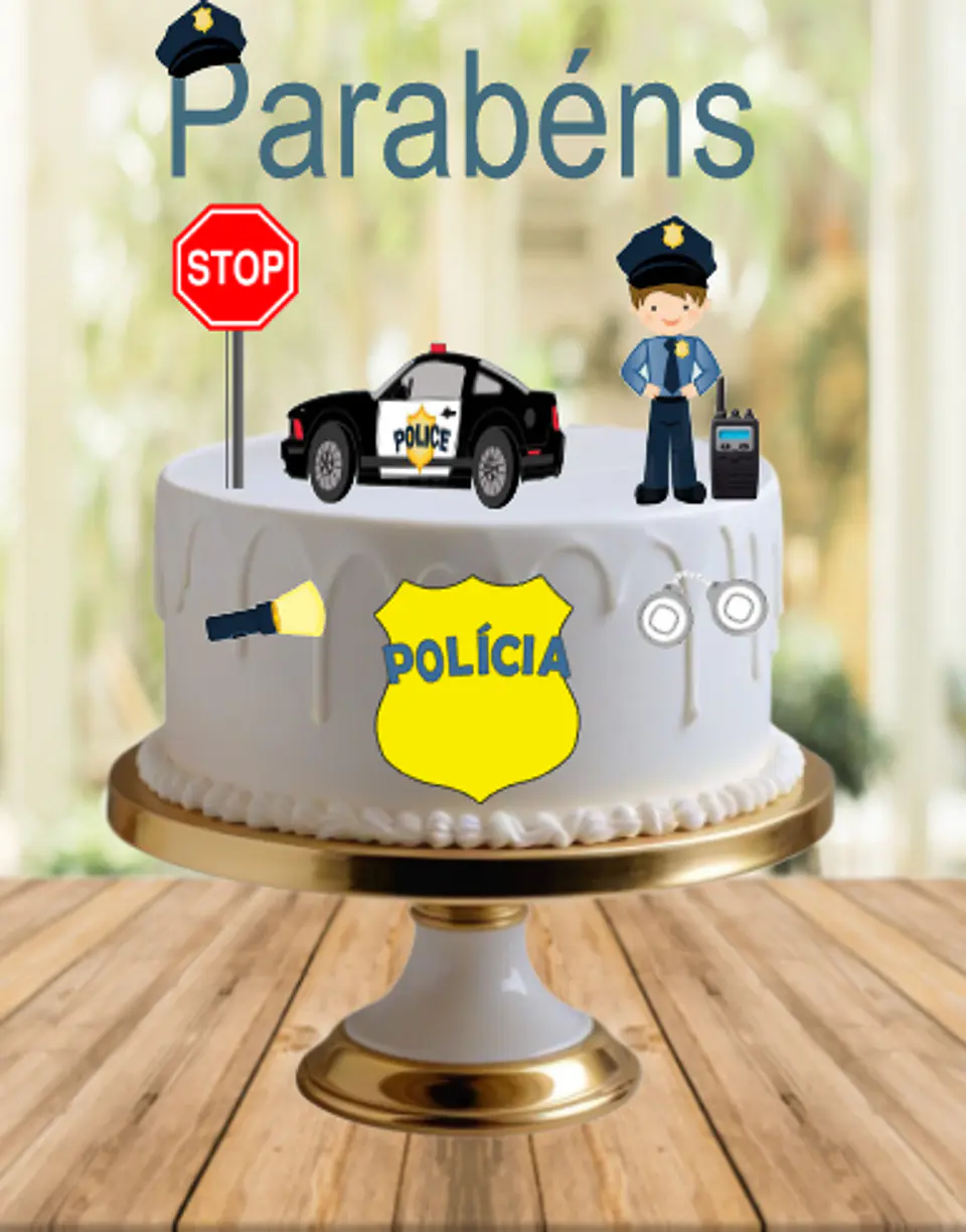 Arquivo de Corte Topo de Bolo Polícia Policial 20 1
