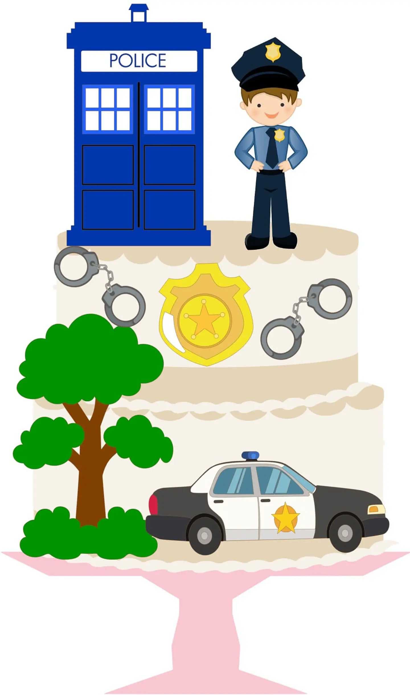 Arquivo de Corte Topo de Bolo Polícia Policial 18 1
