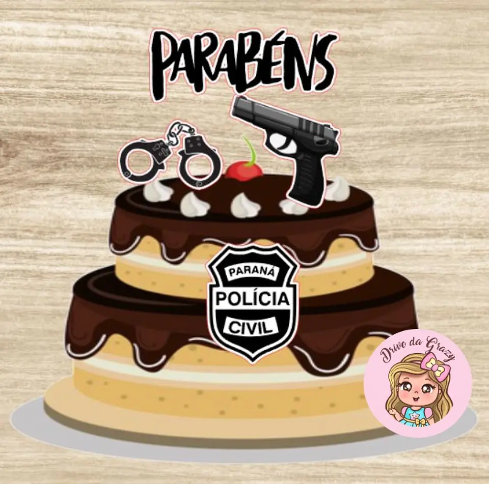 Arquivo de Corte Topo de Bolo Polícia Policial 4 1