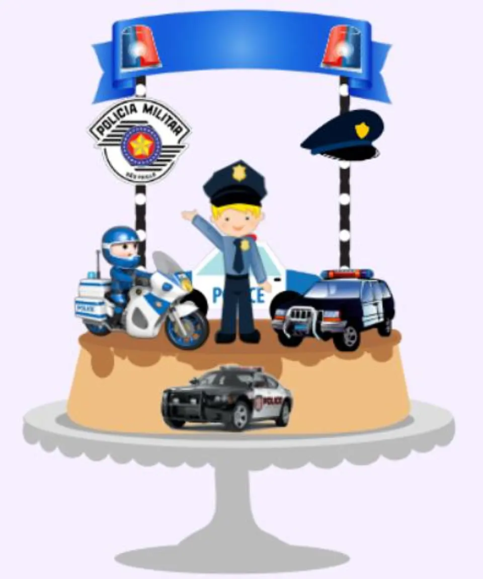 Arquivo de Corte Topo de Bolo Polícia Policial 2 1