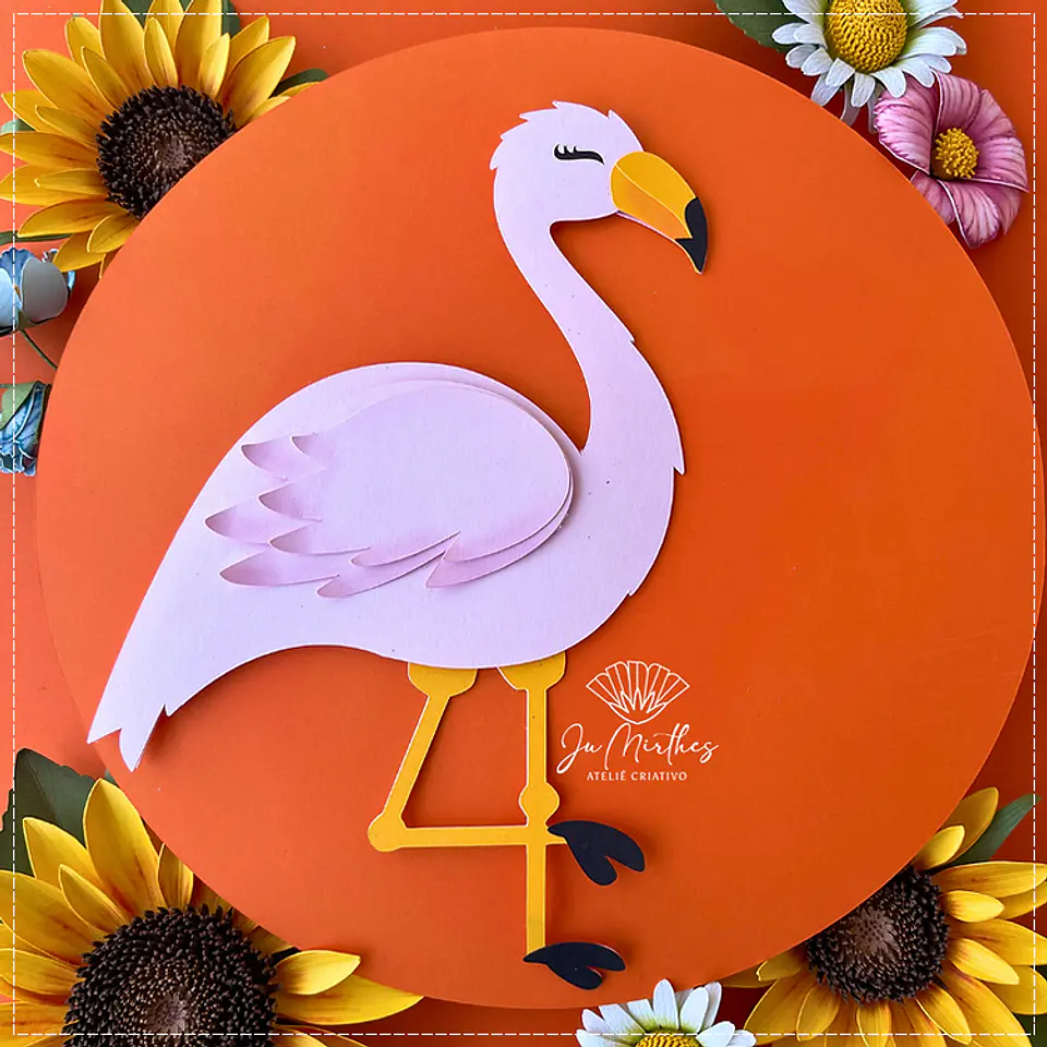 Arquivo de Corte Topo de Bolo Pássaros Passarinho Flamingo 12 1