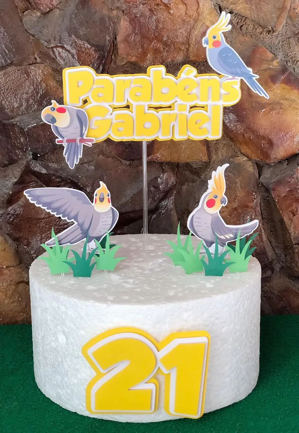 Arquivo de Corte Topo de Bolo Pássaros Passarinho Calopsita 5 1