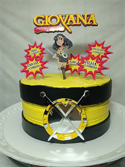 Arquivo de Corte Topo de Bolo Princesa Xena 1