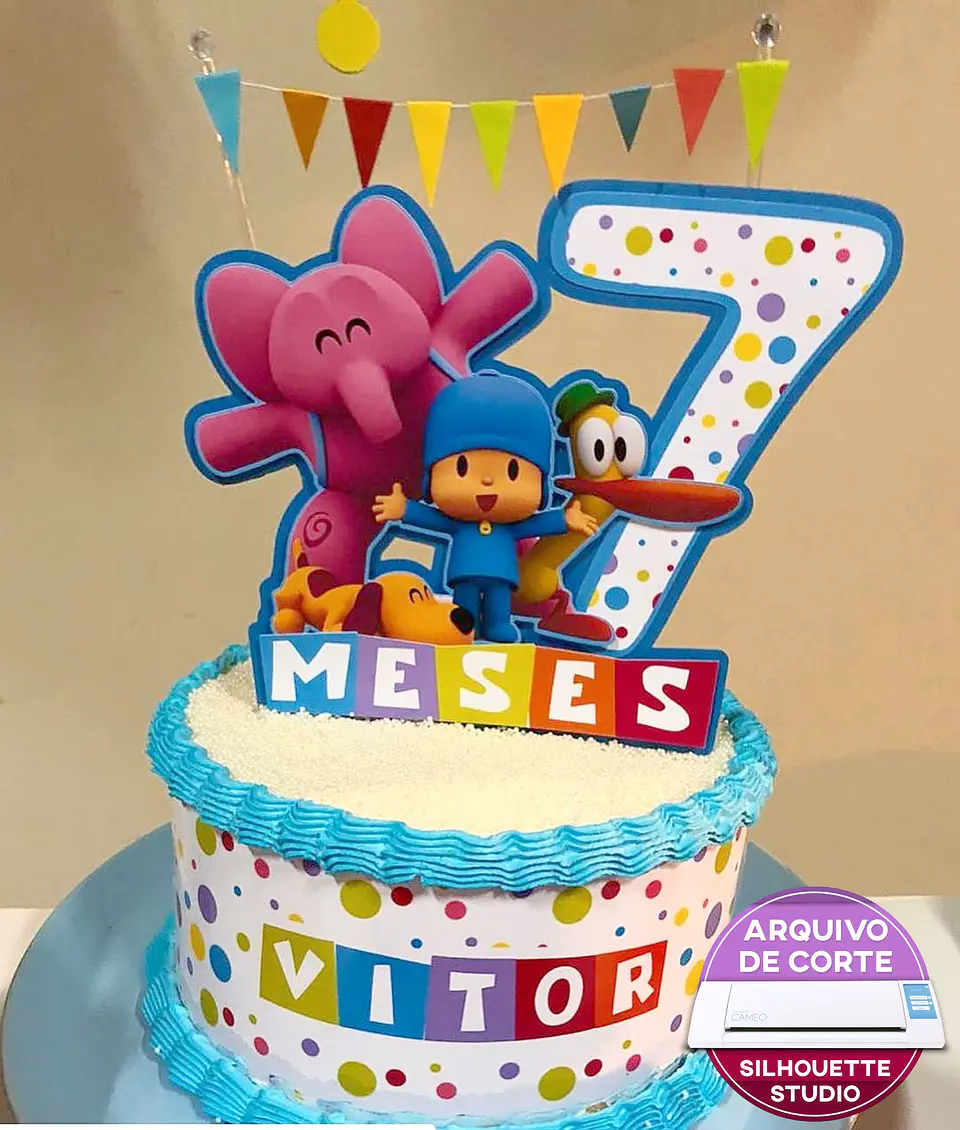 Arquivo de Corte Topo de Bolo Pocoyo 15 1
