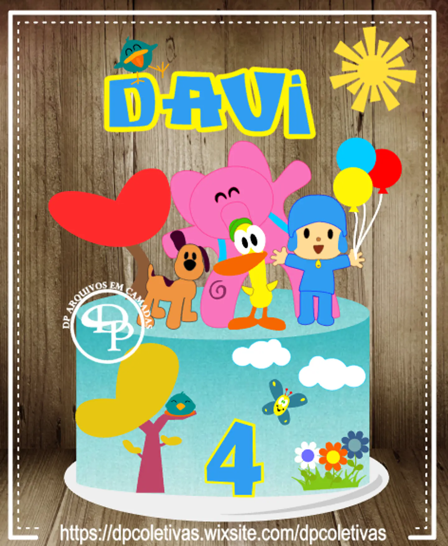 Arquivo de Corte Topo de Bolo Pocoyo 12 1