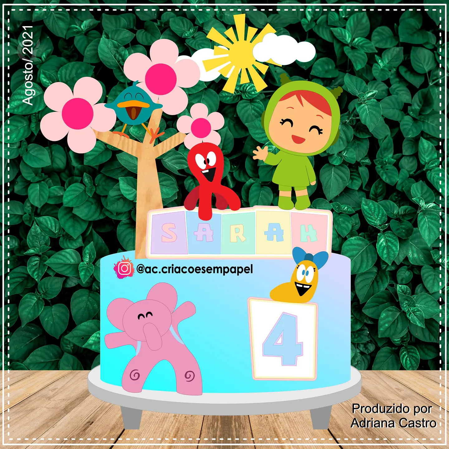 Arquivo de Corte Topo de Bolo Pocoyo 6 1