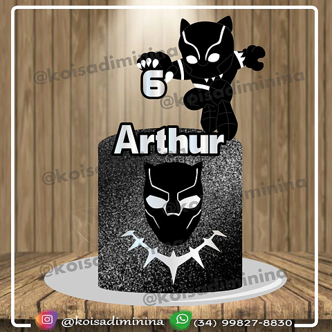 Arquivo de Corte Topo de Bolo Pantera Negra 2