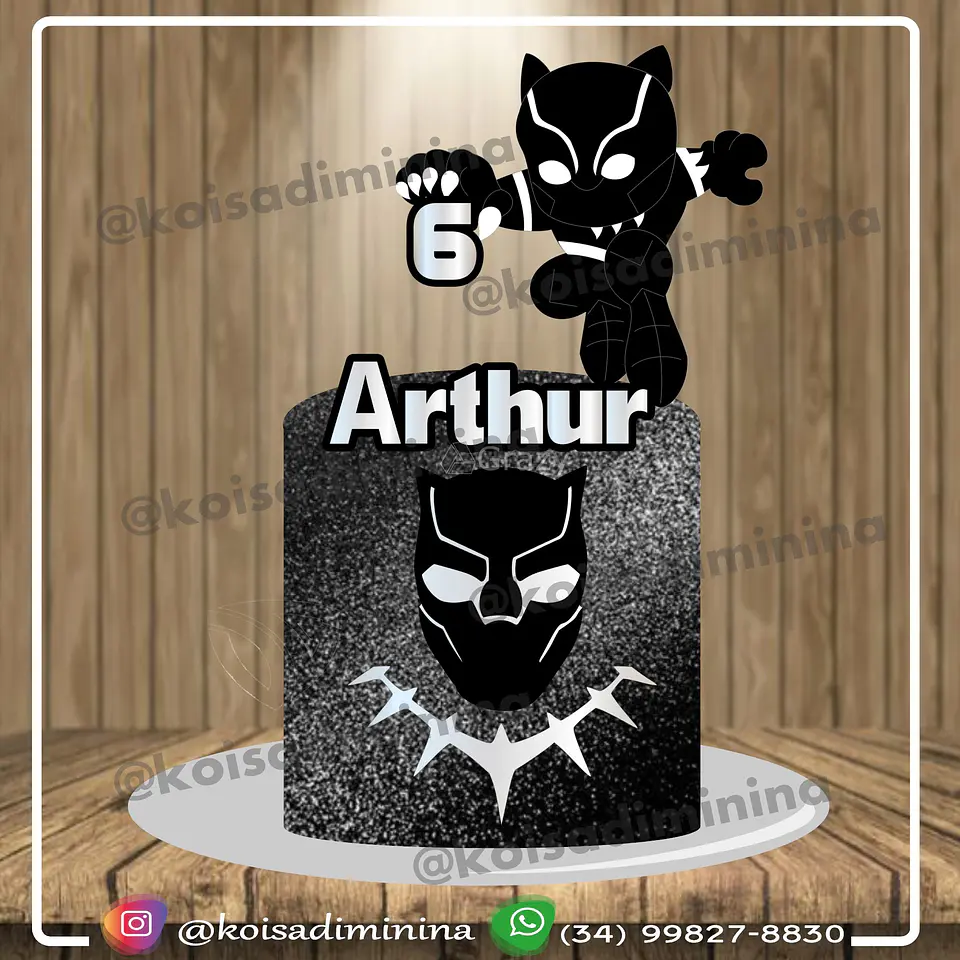 Arquivo de Corte Topo de Bolo Pantera Negra 2 1