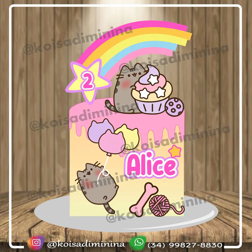 Arquivo de Corte Topo de Bolo Pusheen 1 1