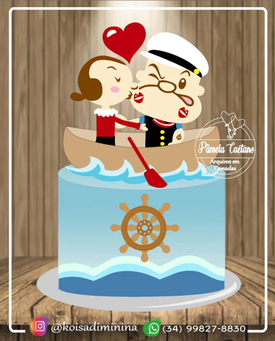 Arquivo de Corte Topo de Bolo Popeye 1 1
