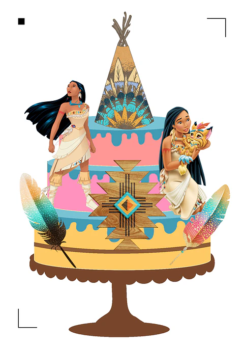 Arquivo de Corte Topo de Bolo Pocahontas 5