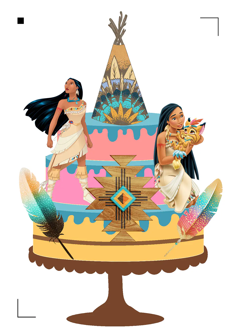 Arquivo de Corte Topo de Bolo Pocahontas 5 1