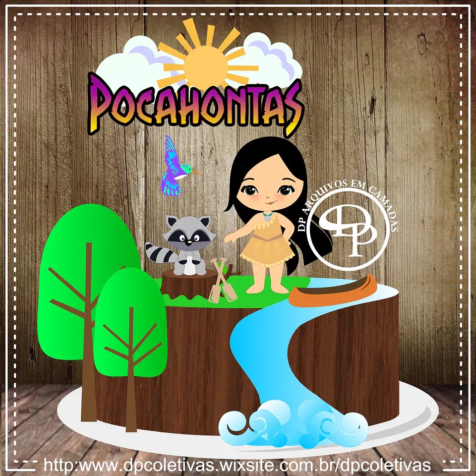 Arquivo de Corte Topo de Bolo Pocahontas 3 1